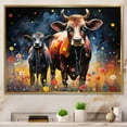 thumbnail image 1 of Designart "Grazers Dot Cattle Pastoral wall decor I" Animals Floater Framed Wall Decor, 1 of 7