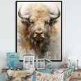 thumbnail image 1 of Designart "Great Plains Bison Bust II" Animals Buffalo Floater Framed Canvas Wall Art, 1 of 5