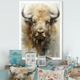 thumbnail image 1 of Designart "Great Plains Bison Bust II" Animals Buffalo Picture Framed Canvas Wall Art, 1 of 5