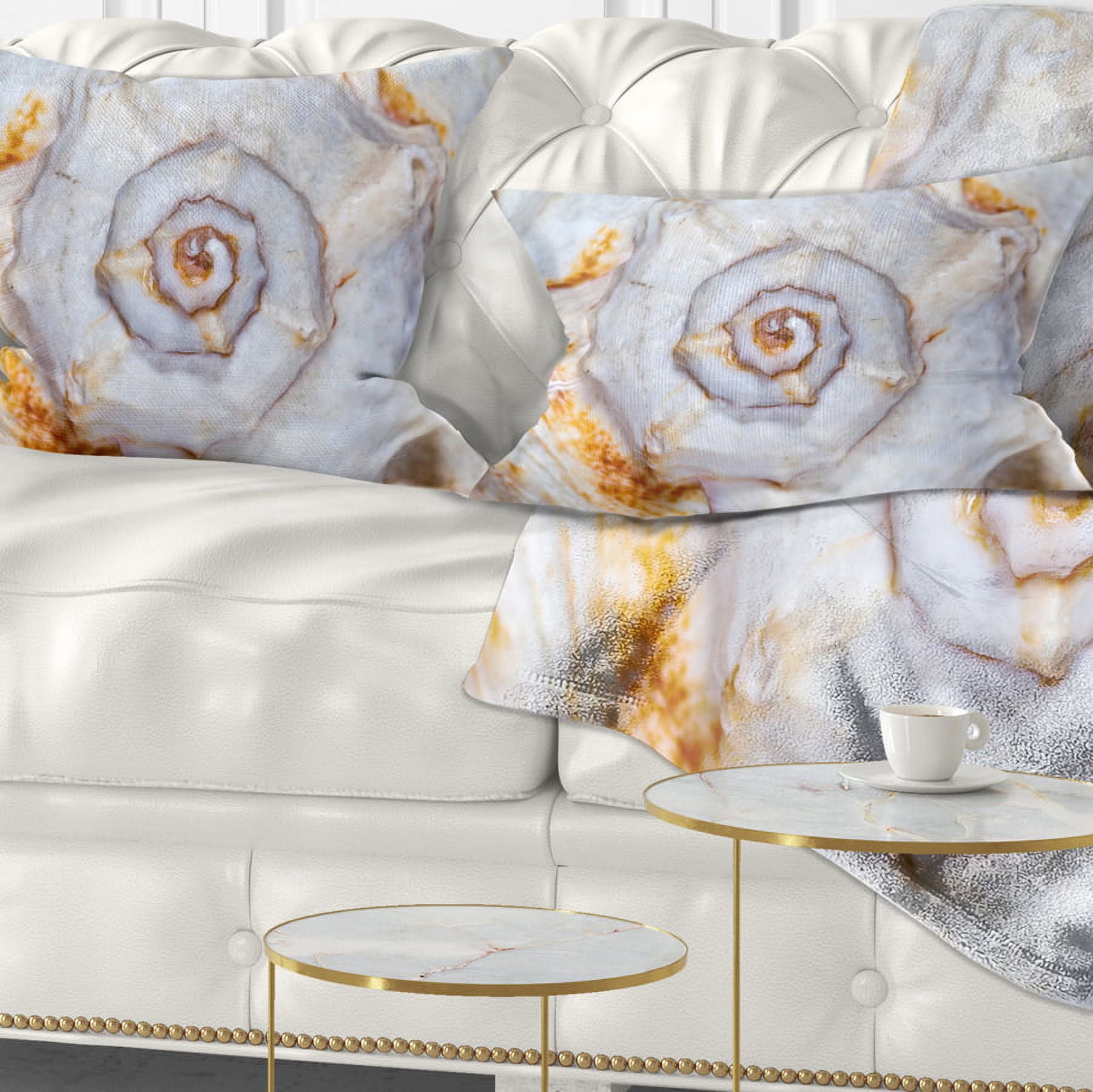 Designart Great Skeleton of Sea Shell - Animal Throw Pillow - 12x20