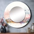 thumbnail image 1 of Designart "Grecian Urban Horizon" Bird Rund Mirror For Wall Decor - Large Pink Round Printed Mirror - Industrial Round Mirror 29" x 29" Inch, 1 of 5