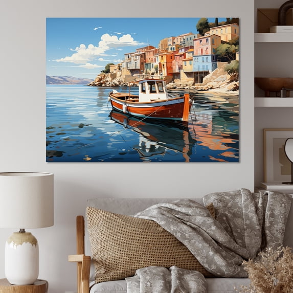 Designart "Greece Maritime beauty II" Transportation Canvas Print