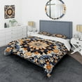 thumbnail image 1 of Designart "Greek Tiles in Yellow and Blue II" Abstract Tile Bedding Covert Set - Abstract Yellow Modern Bed Set With 2 Shams, 1 of 5