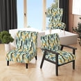 thumbnail image 1 of Designart "Green Adn Yellow Paint Striped Pattern" Upholstered Striped Accent Chair and Modern & Contemporary Arm Chair - Multiple Color & Pattern, 1 of 7