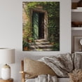 thumbnail image 1 of Designart "Green And Beige Nature'S Front Door Greeting" Farm Door and Windows Canvas Art Print, 1 of 5