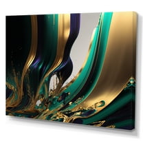 Designart Green And Gold Agate III Canvas Wall Art