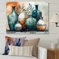 thumbnail image 1 of Designart "Green And Orange Artisanal Boho Pottery II" Boho Pottery Wall Art For Kitchen, 1 of 5