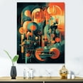 thumbnail image 1 of Designart "Green And Orange Mid Century Innovations II" Modern Midcentury Wall Art For Kitchen, 1 of 5