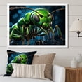 thumbnail image 1 of Designart "Green Ant Trailblazer In Neon" Animals Ant Picture Framed Wall Art Prints, 1 of 5