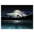 thumbnail image 1 of Designart ' Green Beach Under Tropical Full Moon ' Modern Canvas Wall Art Print, 1 of 4