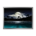 thumbnail image 1 of Designart 'Green Beach Under Tropical Full Moon' Modern Framed Art Print, 1 of 4