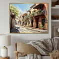 thumbnail image 1 of Designart "Green Beige Mexico Colonial beauty Watercolor" Mexico Floater Framed Wall Decor, 1 of 7
