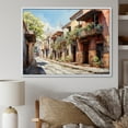 thumbnail image 1 of Designart "Green Beige Mexico Colonial beauty Watercolor" Mexico Floater Framed Wall Decor, 1 of 7