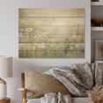 thumbnail image 1 of Designart "Green Beige peaceful Meadows II" Abstract Botanicals Print on Natural Pine Wood, 1 of 5