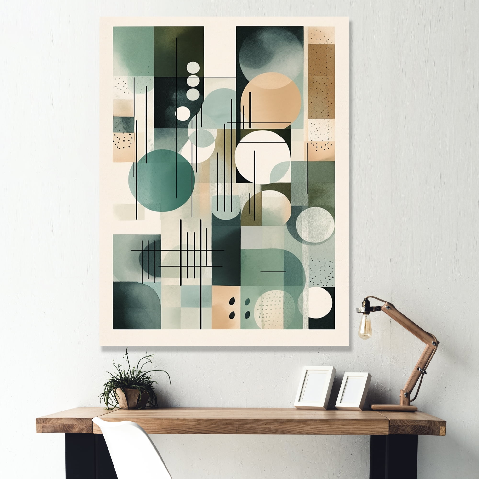 Visual Reference: Designart Green Black Minimalism Quiet Depths I Minimalism Wall Art