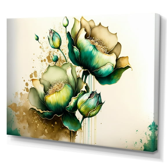 Designart Green Blooming Cally Lillies I Canvas Wall Art