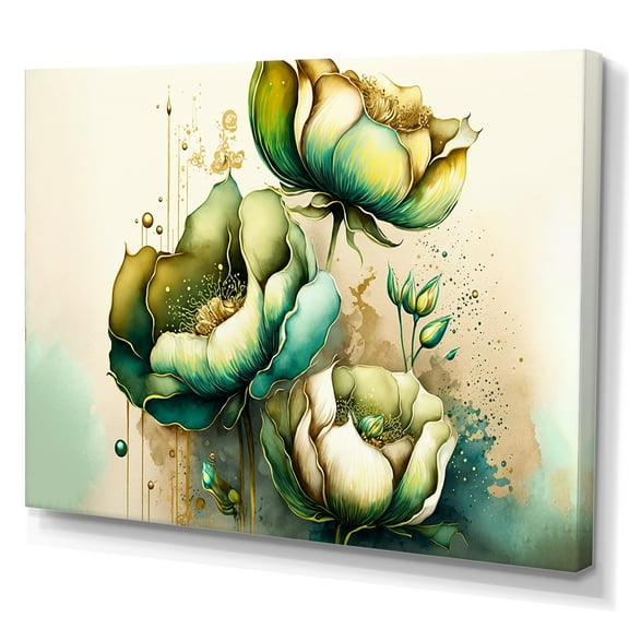 Designart Green Blooming Cally Lillies II Canvas Wall Art