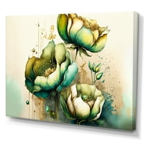 Designart Green Blooming Cally Lillies II Canvas Wall Art