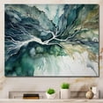 thumbnail image 1 of Designart "Green Blue Marbled Dreamscape II" Modern Geometric Wall Art Print, 1 of 5