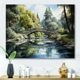 thumbnail image 1 of Designart "Green Bridge peaceful Arch I" Architecture Canvas Print, 1 of 5