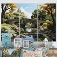 thumbnail image 1 of Designart "Green Bridge peaceful Arch II" Architecture Metal Wall Decor Set, 1 of 1