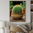 thumbnail image 1 of Designart "Green Brown Cactus Representation Colorfuled Acrylic" Floral & Botanical Floater Framed Canvas Print, 1 of 7