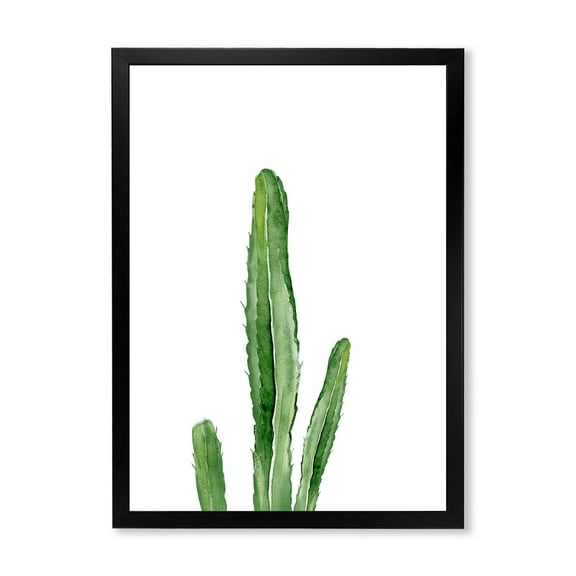 Designart 'Green Cactus South Western Plant' Tropical Framed Art Print