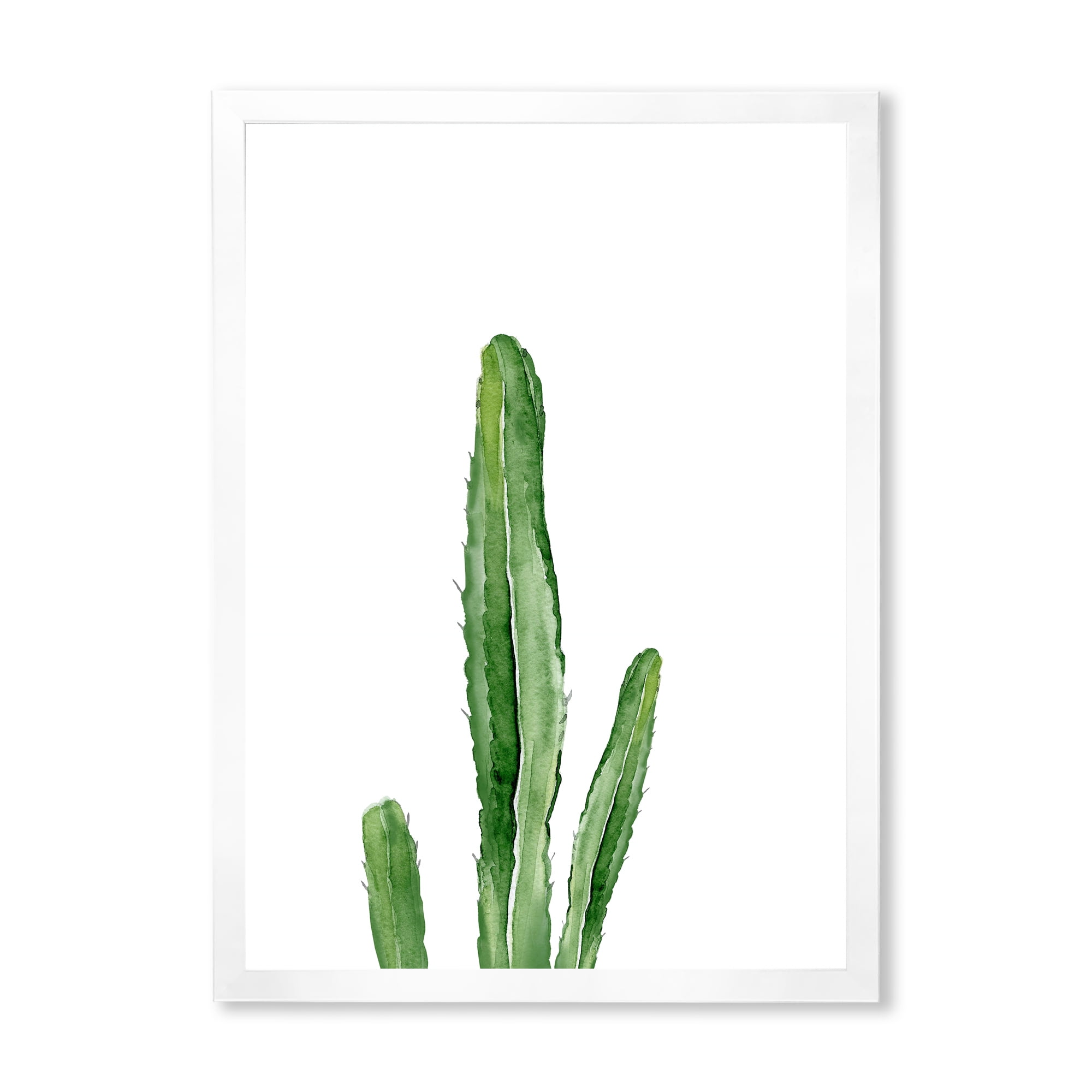 Designart 'Green Cactus South Western Plant' Tropical Framed Art Print