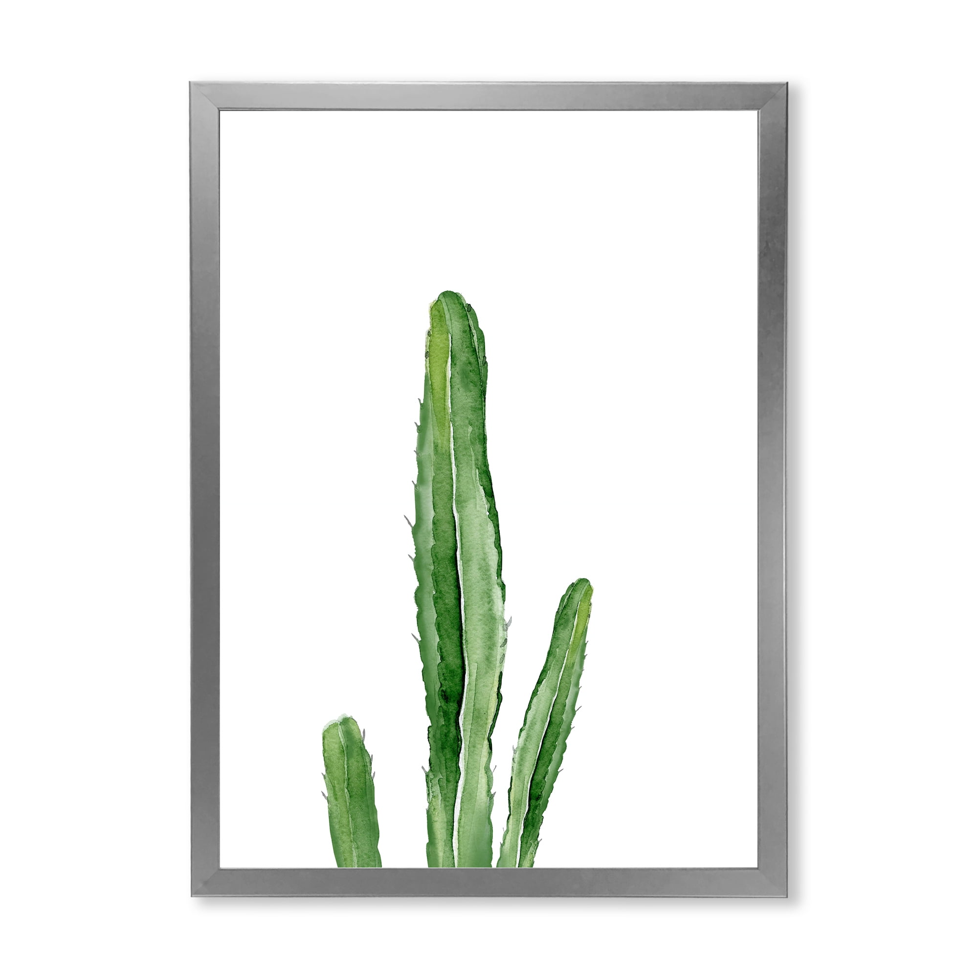 Designart 'Green Cactus South Western Plant' Tropical Framed Art Print