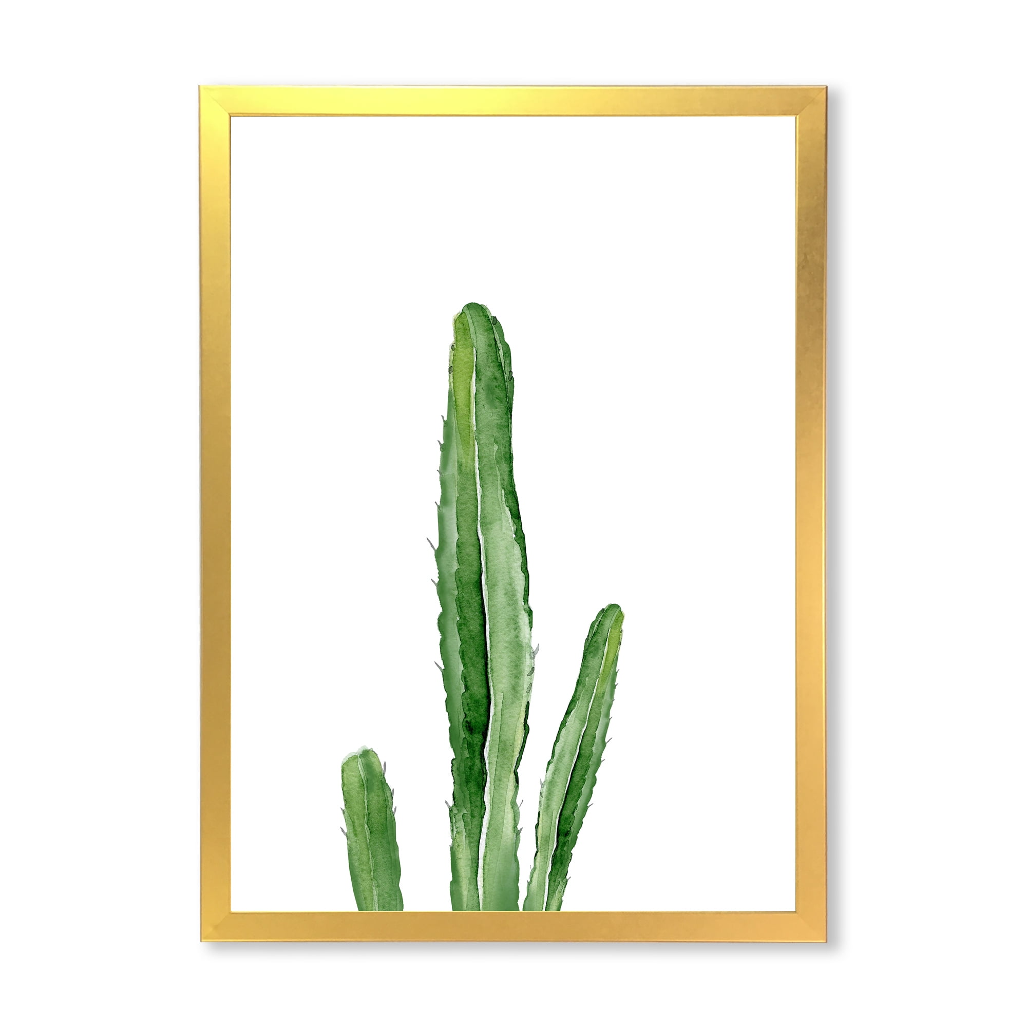 Designart 'Green Cactus South Western Plant' Tropical Framed Art Print