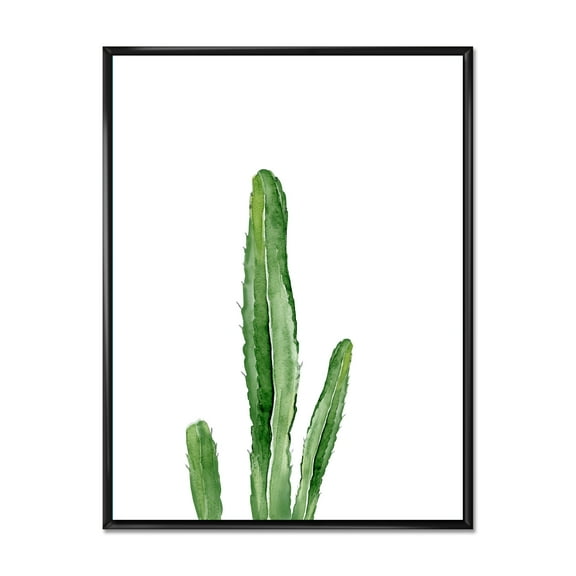 Designart 'Green Cactus South Western Plant' Tropical Framed Canvas Wall Art Print