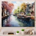thumbnail image 1 of Designart "Green Canal Waterways paintingpainting" Canals Canvas Print, 1 of 5