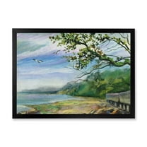 Designart 'Green Coast of The Baltic Sea' Nautical & Coastal Framed Art Print