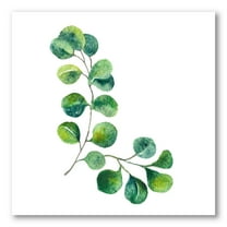 Designart ' Green Eucalyptus Plant Branches II ' Traditional Canvas Wall Art Print