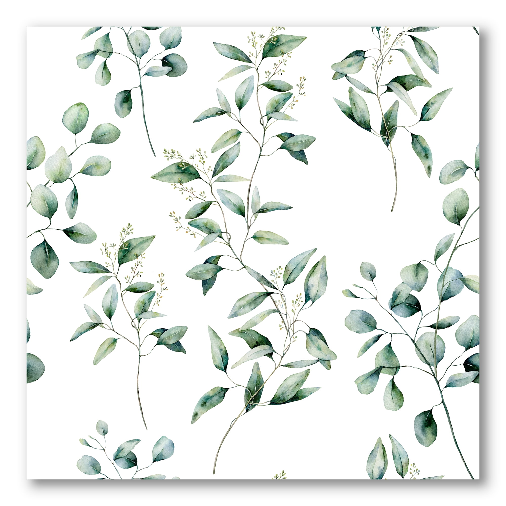 Designart ' Green Eucalyptus Plant Branches IV ' Traditional Canvas Wall Art Print