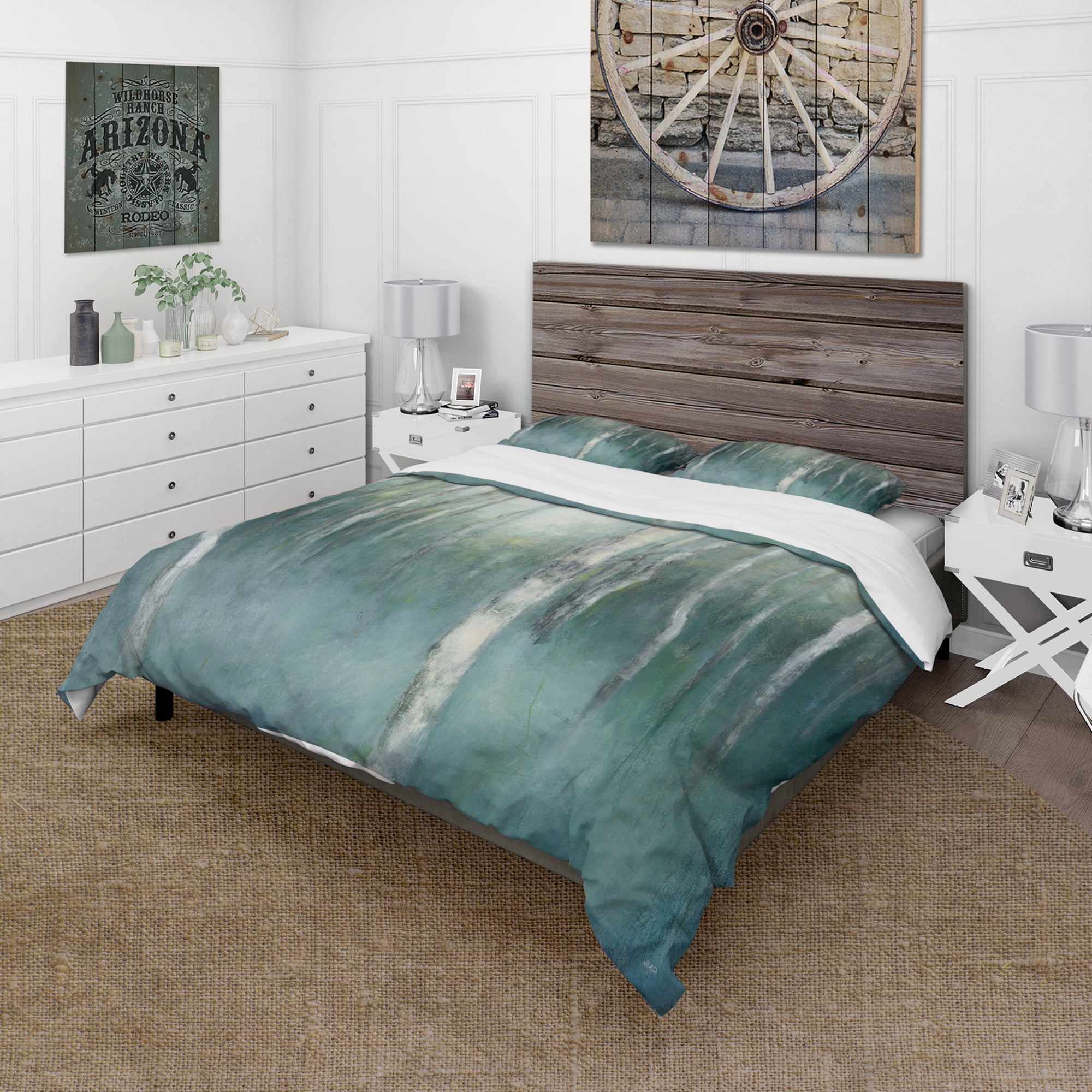 Designart 'Green Forest Dream' Cottage Duvet Cover Set