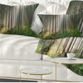 thumbnail image 1 of Designart Green Forest in Mist Panorama - Landscape Printed Throw Pillow - 12x20, 1 of 1