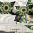 thumbnail image 1 of Designart Green Fractal Pattern with Circles - Abstract Throw Pillow - 12x20, 1 of 1