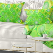 Designart Green Fractal Pattern with Swirls - Abstract Throw Pillow - 12x20
