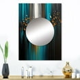 thumbnail image 1 of Designart "Green & Gold Geometric Artistry" Animals Mirror Wall Decor - Modern Green Abstract Hallway Wall Mirror Art - 32" x 24" Inch, 1 of 5