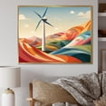 thumbnail image 1 of Designart "Green Horizon Holland Wind Turbine Views II" Architecture Framed Wall Art - Industrial Green Wind Turbines Living Room Framed Canvas Art, 1 of 6