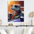thumbnail image 1 of Designart "Green Lizard Wearing Sunglasses In Sportscar" Animal Lizard Canvas Wall Art, 1 of 5