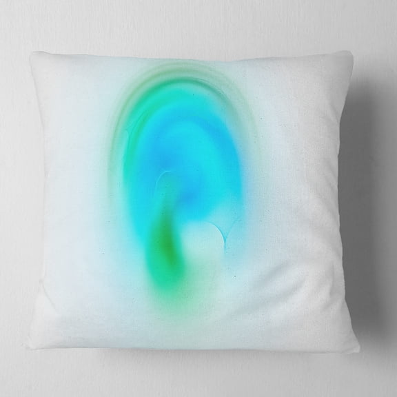 Designart Green Luminous Misty Sphere - Abstract Throw Pillow - 16x16