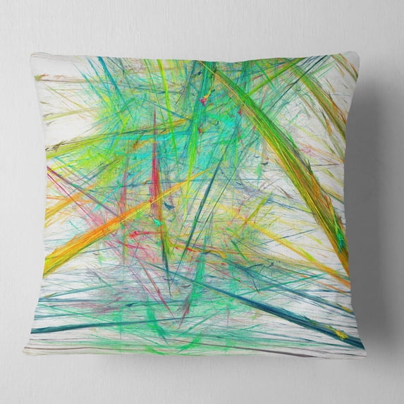 Designart Green Magical Fractal Pattern - Abstract Throw Pillow - 18x18