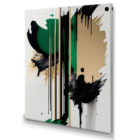 Designart Green Minimalist Abstract Canvas Wall Art