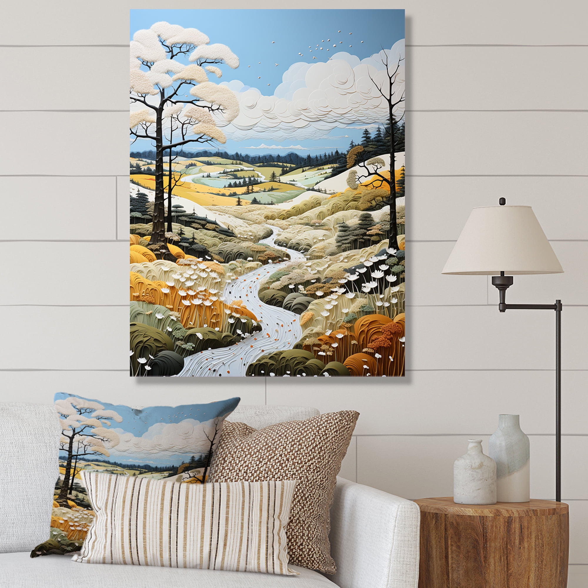 Curated visual reference: Fresh Look at Designart Green Modern Scandinavian Charm Pastoral Floral Wall Art