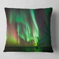 thumbnail image 1 of Designart Green Northern Lights Aurora - Abstract Throw Pillow - 16x16, 1 of 4