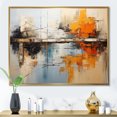 thumbnail image 1 of Designart "Green Orange Bold Flow composition" Abstract Collages Floater Framed Canvas Print, 1 of 7