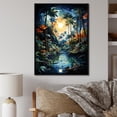thumbnail image 1 of Designart "Green Palm Trees Painting III" Floral Floater Framed Canvas Print, 1 of 7