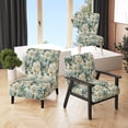 thumbnail image 1 of Designart "Green Petal Damask Melody" Green Damask Upholstered Accent Chair - Bohemian & Eclectic Arm Chair For Bedroom, 1 of 5